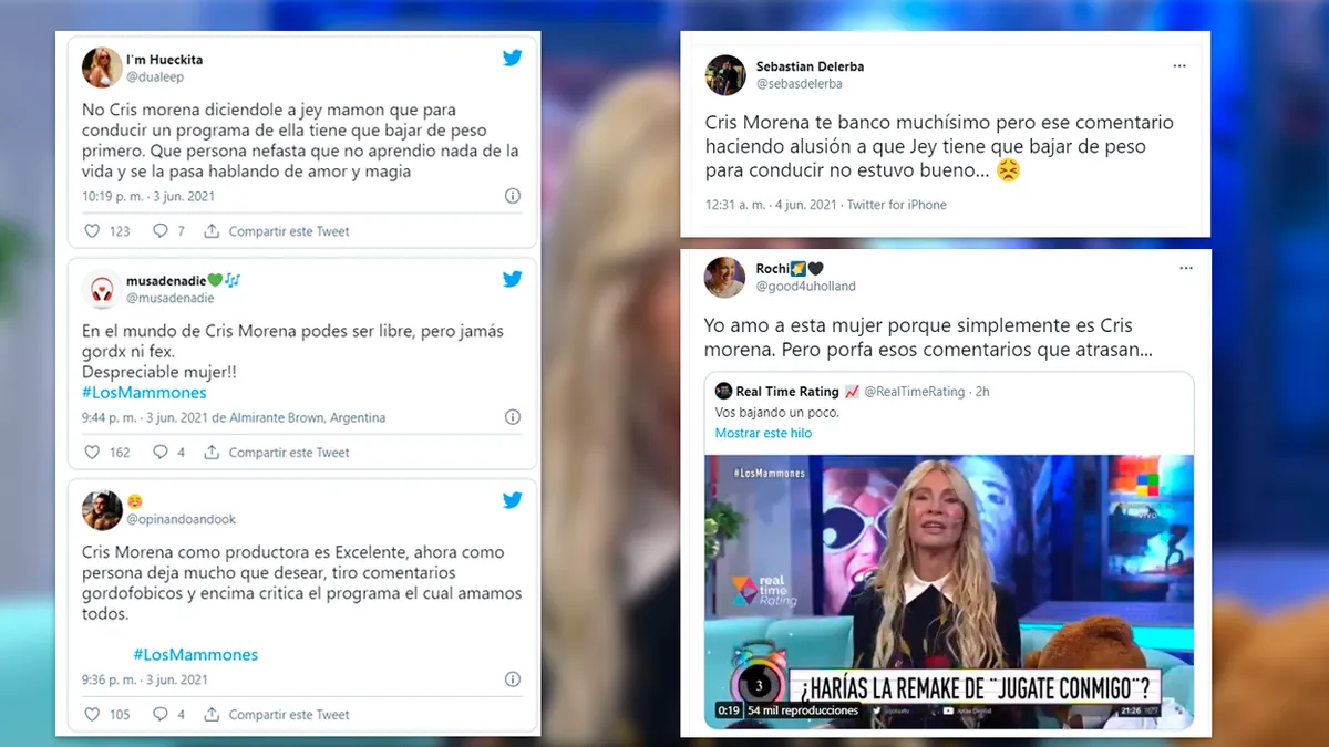 Repercusión en redes sociales sobre los dichos de Cris Morena. 