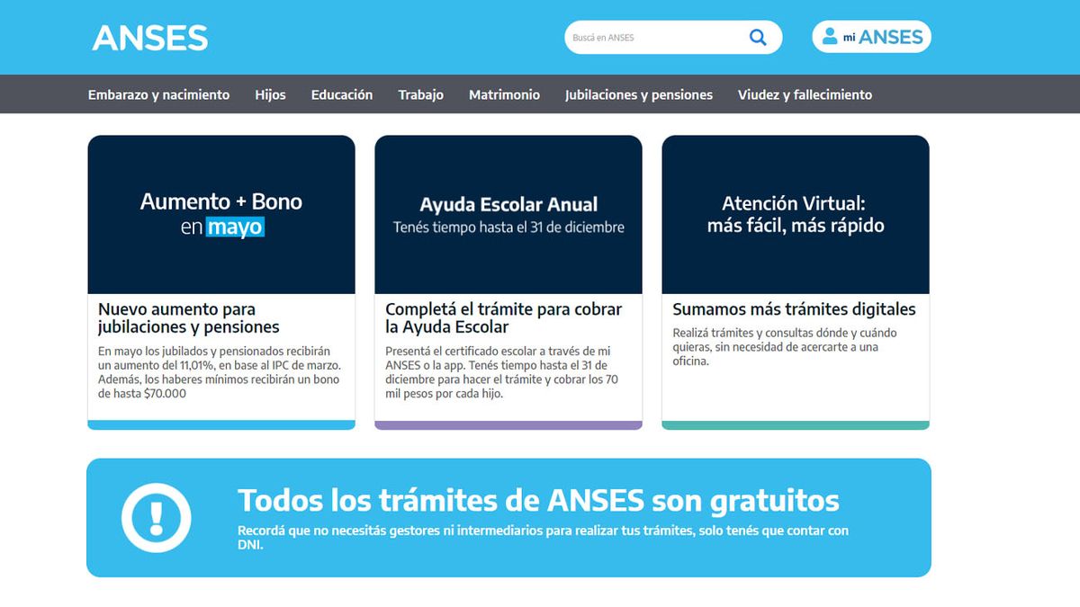 Atención ANSES: estos son los trámites que desde MAYO se pueden hacer en la web (Foto: archivo)