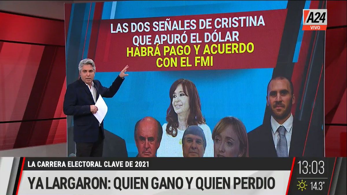 Cristina Fernández de Kirchner aceptó que hay un acuerdo en marcha con el FMI y que no habrá default (Foto: Captura TV)