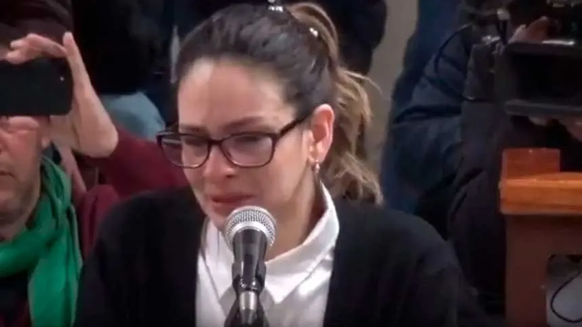 Julieta Silva durante el juicio por el homicidio de Fortuunato. 