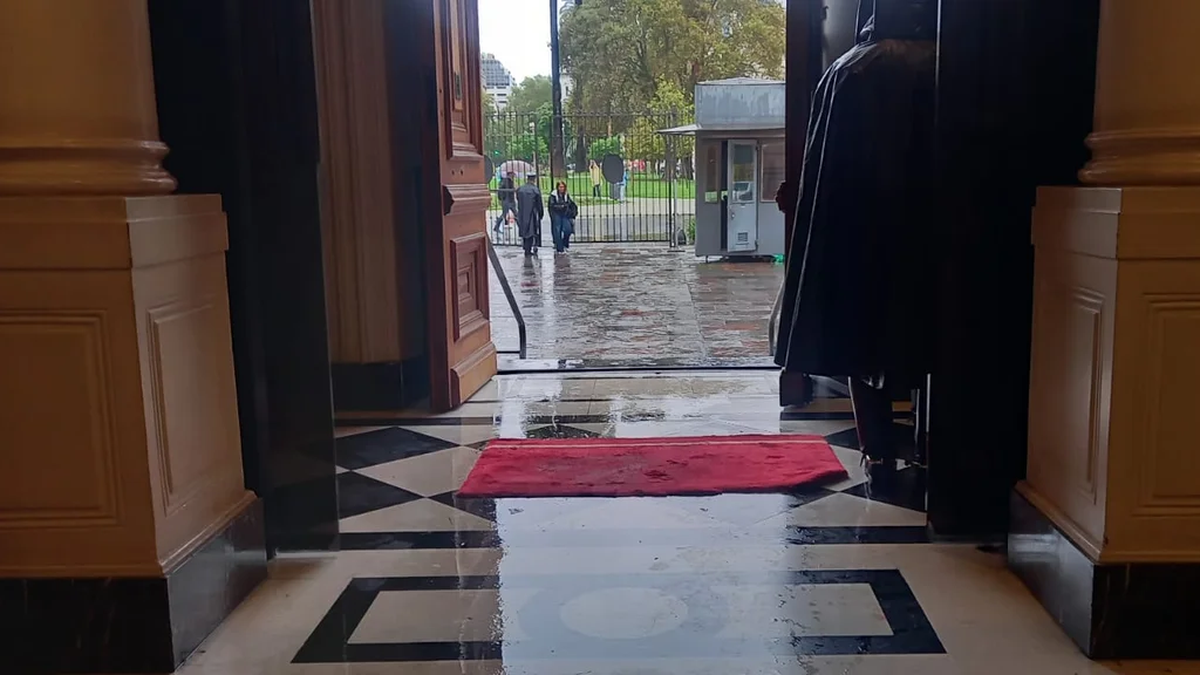 El agua entró a la Casa Rosada. (Foto: NA) El agua entró a la Casa Rosada. (Foto: NA)