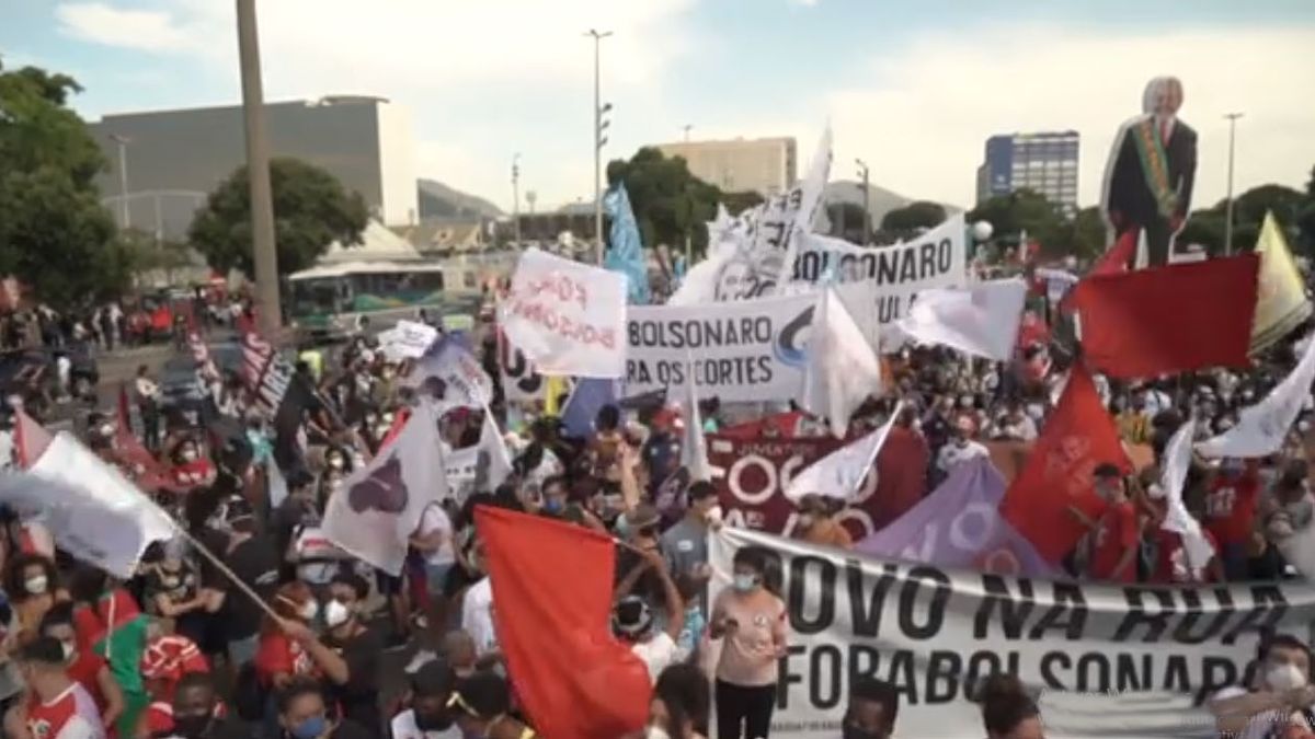 Masiva protesta contra el presidente Jair Bolsonaro el pasado sábado (Foto: AP)