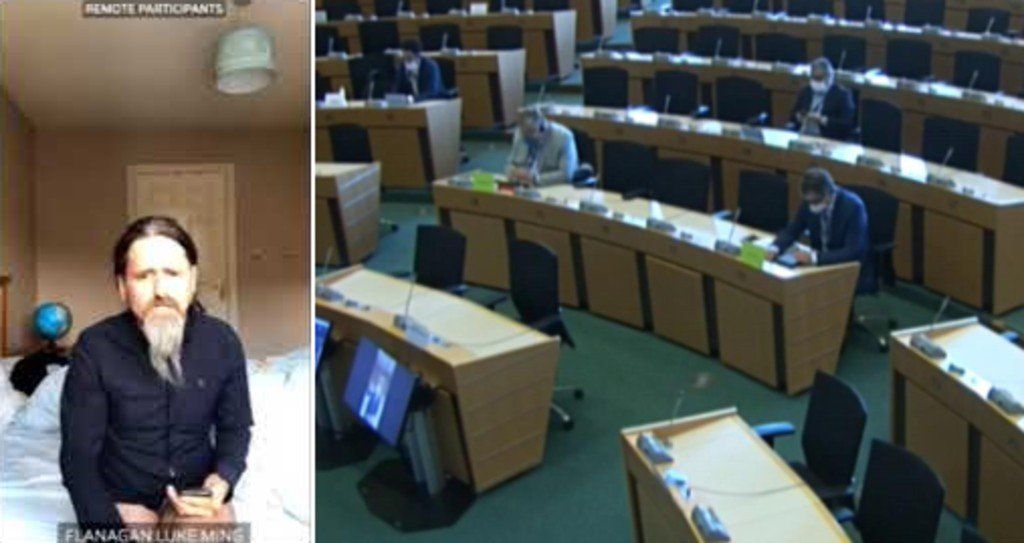 Falló la cámara: un diputado irlandés apareció sin pantalones en pleno discurso