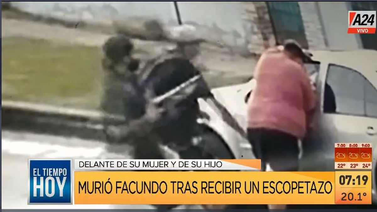 José C. Paz: murió por un escopetazo para robarle el auto. (Captura de Tv)