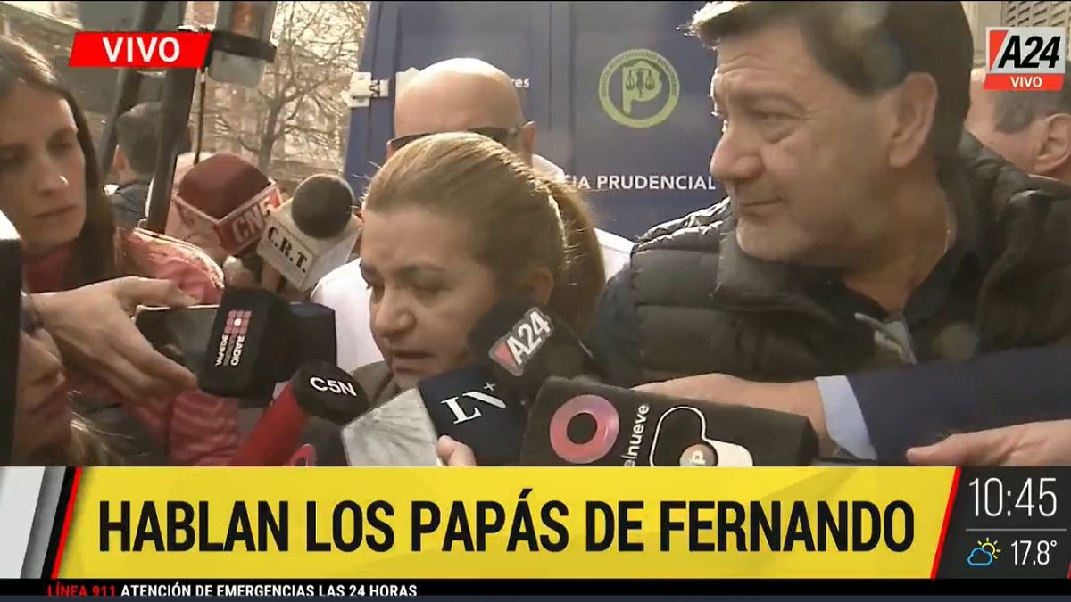 Los padres de Fernando Báez Sosa volvieron a pedir justicia por su hijo. Foto: captura de Tv.&nbsp;