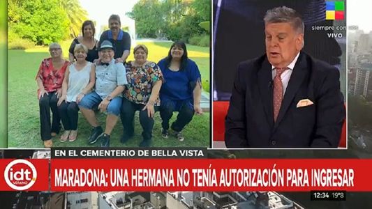 Una de las hermanas de Diego Maradona no estaba autorizada a ingresar al cementerio de Bella Vista
