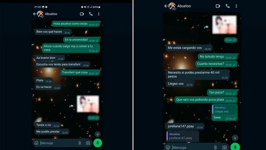 Le hackearon el WhatsApp a su abuelo, intentaron estafarlo, pero les sacó plata a los ladrones