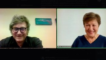 Javier Milei hizo una videollamada con Kristalina Georgieva del FMI. (Captura) Javier Milei hizo una videollamada con Kristalina Georgieva del FMI. (Captura)
