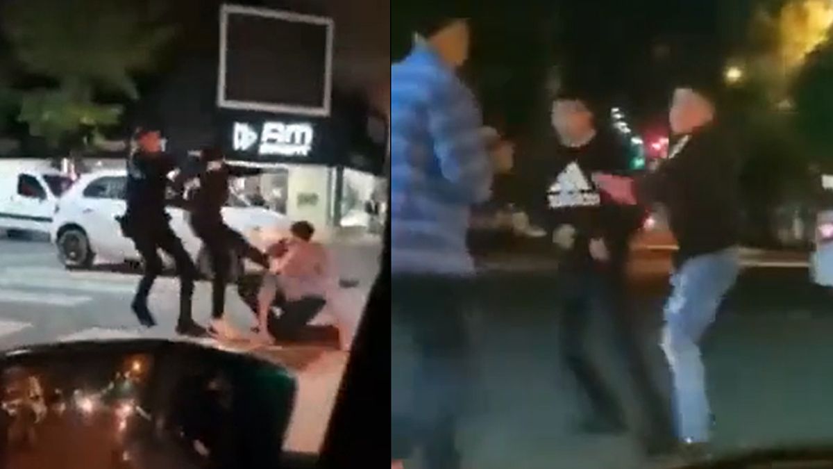 Brutal golpiza en Trelew. (Foto: capturas)