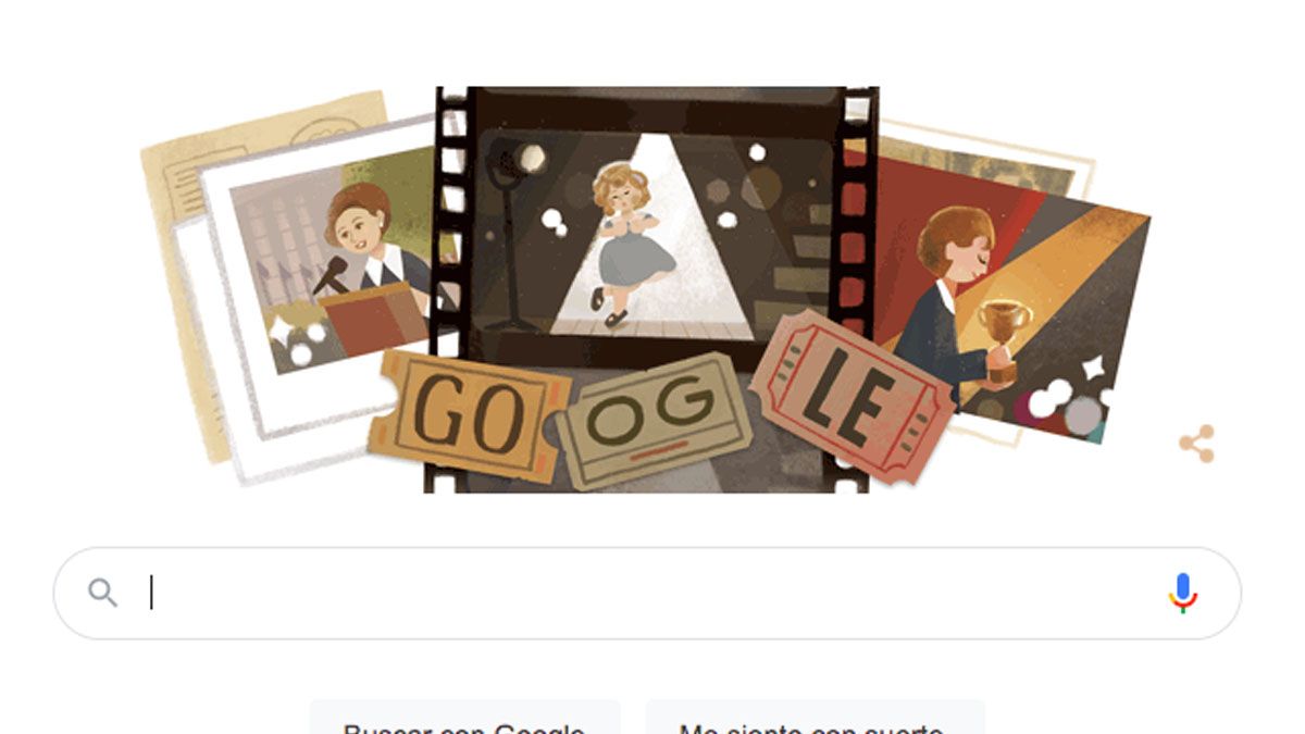 Google le dedicó su doodle del día a Shirley Temple.
