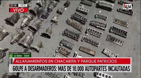 Golpe a los desarmaderos: operativos en Chacarita y Parque Patricios