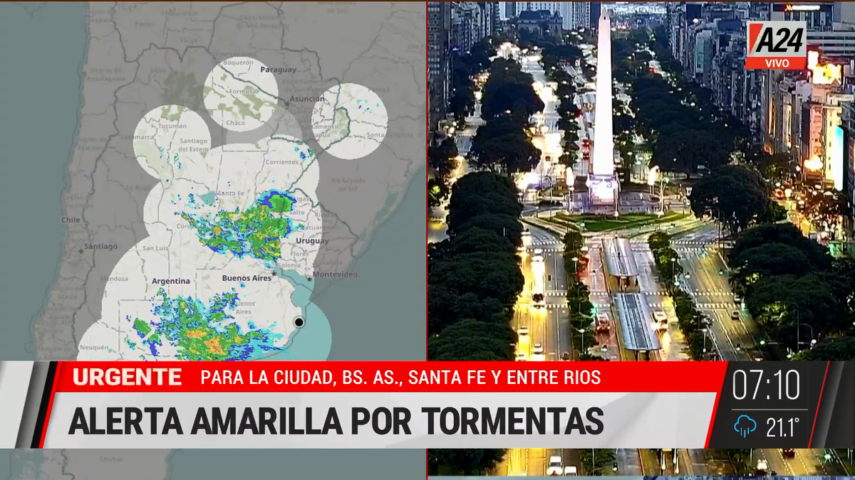 Rige La Alerta Amarilla Por Tormentas En El Área Metropolitana Y El Litoral