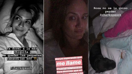 La China Suárez y Paula Chaves, cómplices en la pijamada de Rufina y Olivia