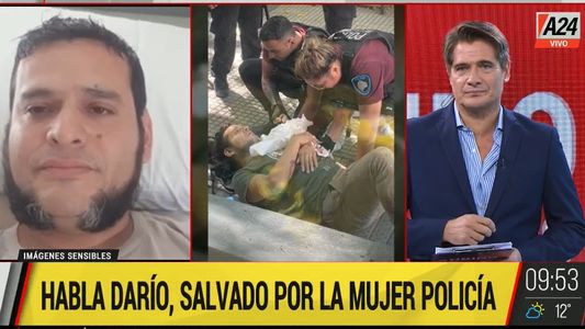 No veo la hora de abrazarte: la historia del obrero que se cortó con una amoladora y una policía le salvó la vida