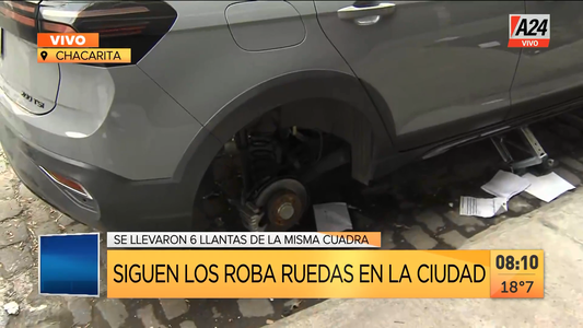 Roba ruedas en Chacarita: se llevan 6 llantas en 1 cuadra