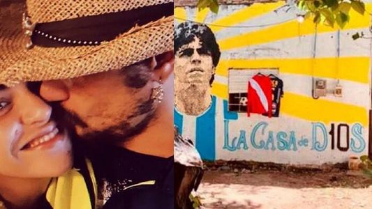 Gianinna Maradona visitó junto a Daniel Osvaldo la casa natal de Diego en Villa Fiorito