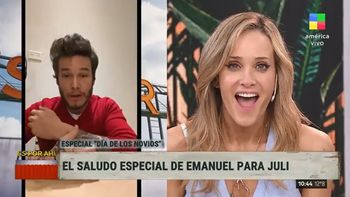 Más enamorado que nunca ¡Emanuel Ortega sorprendió en vivo a Julieta Prandi!