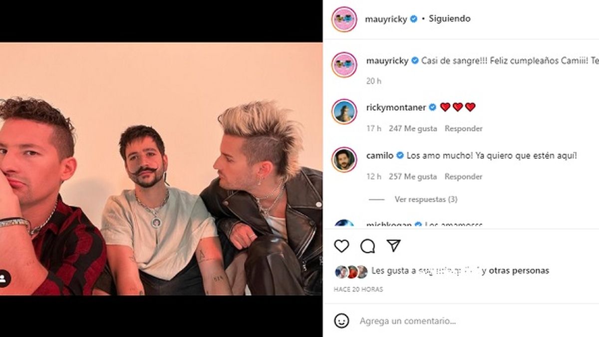 Camilo Echeverry tambi&eacute;n recibi&oacute; un cari&ntilde;oso saludo de cumplea&ntilde;os de parte de sus cu&ntilde;ados, Mau y Ricky Montaner.&nbsp;