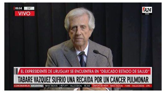 Tabaré Vázquez sufrió una recaída y se agravó su estado de salud