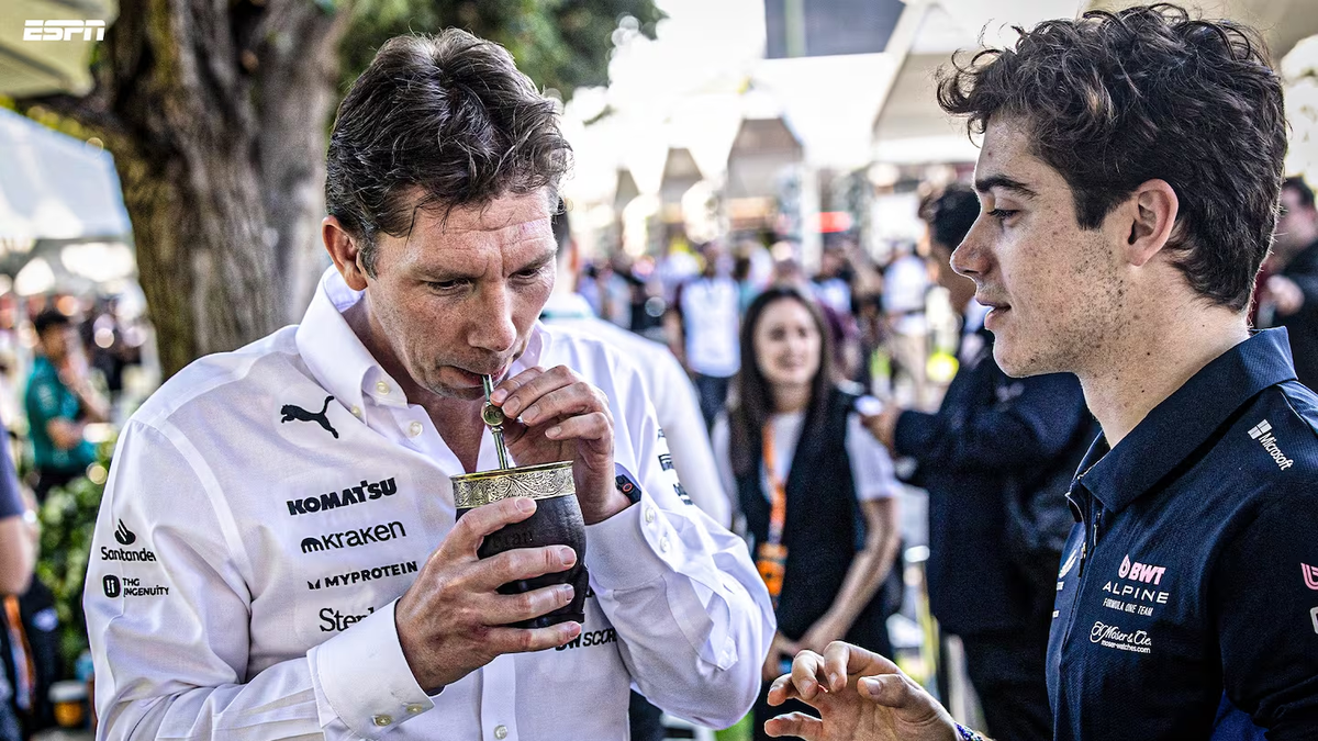 El reencuentro entre el piloto argentino y James Vowles. (Foto: ESPN)