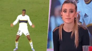 Morena Beltrán no dejó pasar el festejo de Sebastián Villa en el agónico empate de Boca ante Rosario Central. (Foto: Captura) 