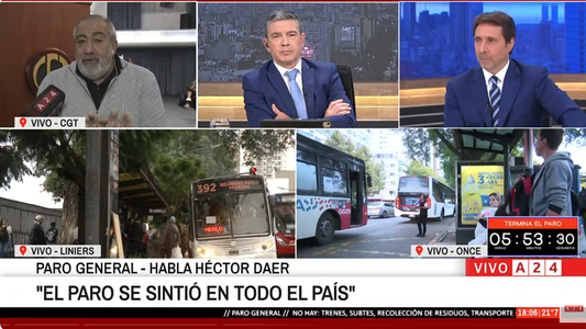 Fuerte cruce al aire entre Héctor Daer y los periodistas Eduardo Feinmann y Pablo Rossi por el paro de la CGT