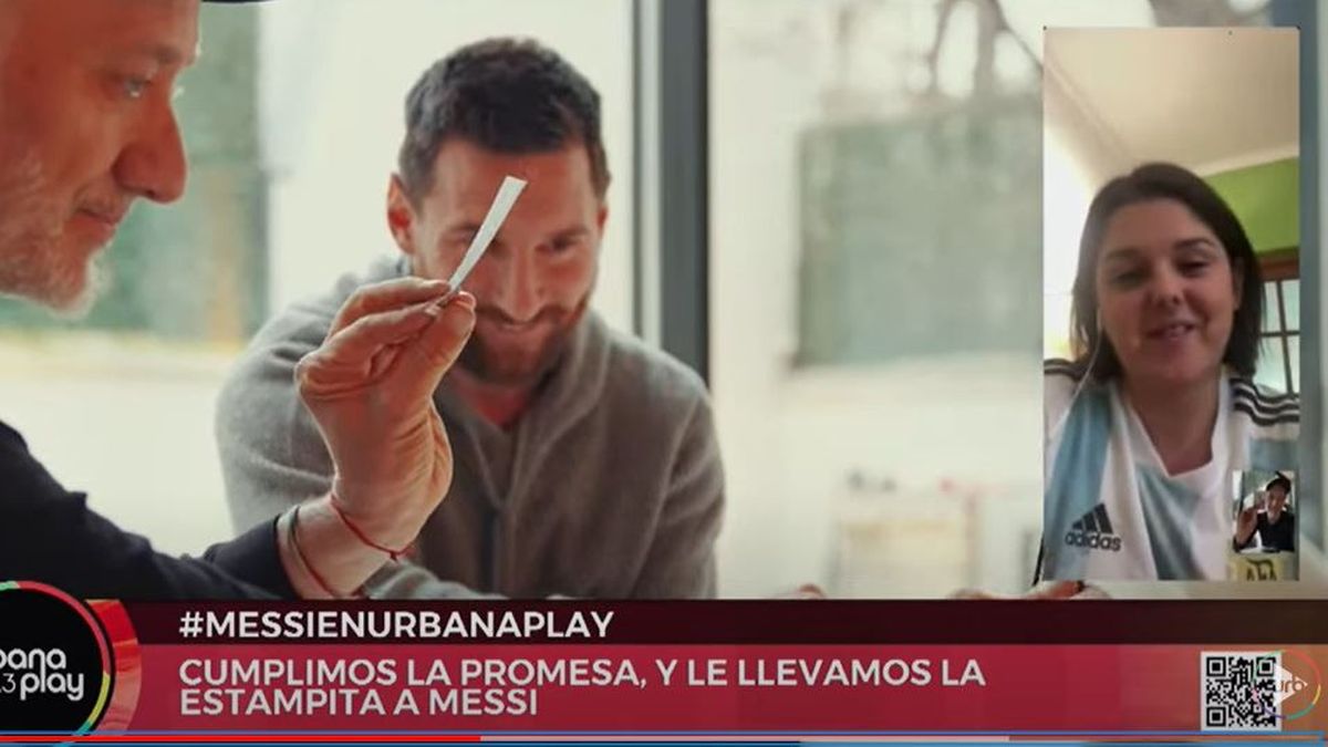 Promesa cumplida y una historia conmovedora: Andy Kusnetzoff le llevó a Lionel Messi la estampita de San Messi