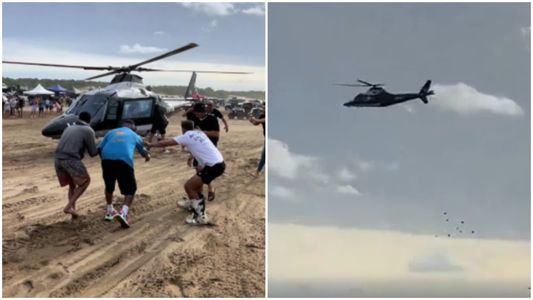 Pinamar: hizo un aterrizaje ilegal con su helicóptero en una playa repleta y terminó con un castigo ejemplar