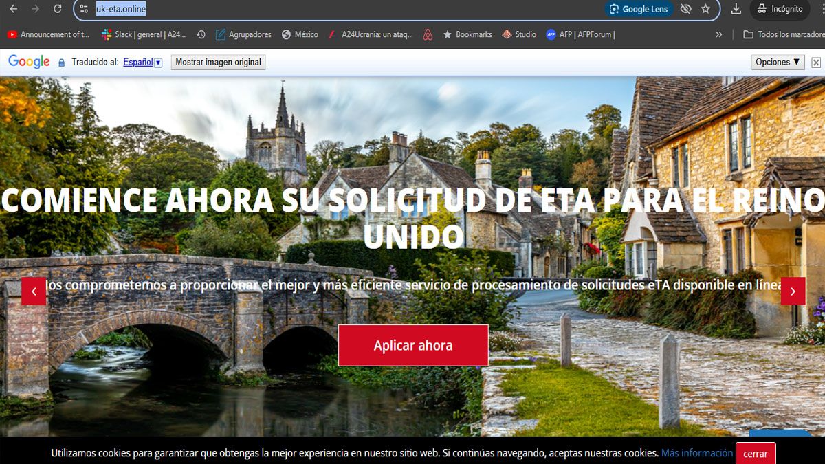 la página oficial del gobierno británico para iniciar el 