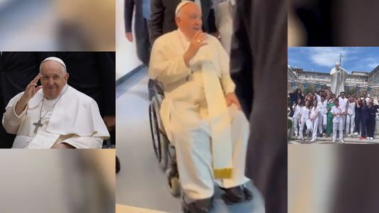 Publicaron el primer video del Papa Francisco en silla de ruedas tras la operación