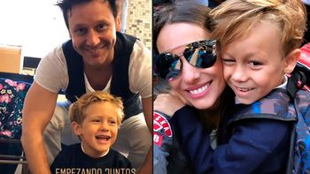 Pampita y Vicuña acompañaron a sus hijos Bautista, Benicio y Beltrán en el primer día de colegio