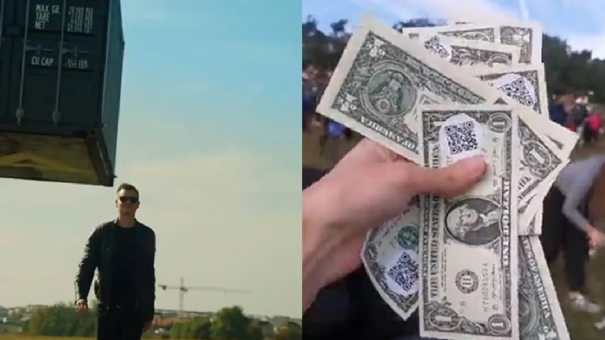 Un influencer arrojó un millón de dólares desde un helicóptero para sus fanáticos. (Foto: captura)