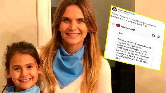 Amalia Granata publicó los agresivos mensajes que le envían a su hija en redes sociales