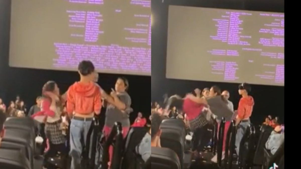 A las piñas en el cine con Barbie de testigo (Foto: captura de video)