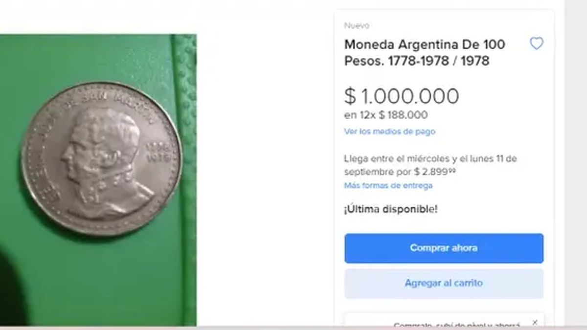 Pagan 1.000.000 al suertudo poseedor de esta moneda de 100 pesos