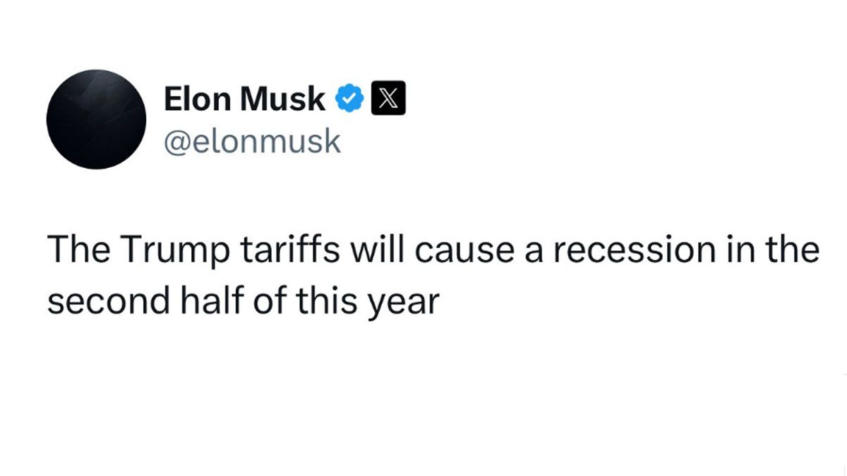 El duro mensaje De Elon Musk sobre las tarifas de Trump y la recesión en Estados Unidos. (Foto: cuenta de X de Musk)