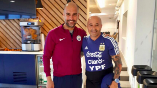 Cumbre en Manchester: Guardiola recibió a Sampaoli