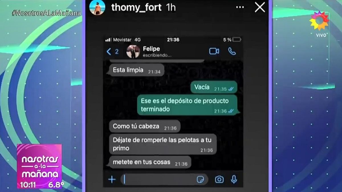 La violenta conversaci&oacute;n entre Felipe Fort y su t&iacute;o, Eduardo Fort, expuesta por otro integrante de la familia: Thom&aacute;s.