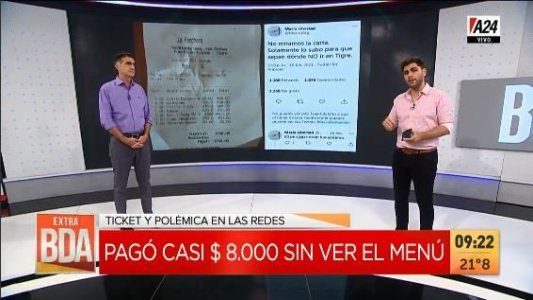 Viralizó el ticket de una cena: casi $8.000 para cinco personas