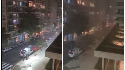 Temporal brutal: el preciso instante en que un hombre y un auto se salvaron de morir aplastados