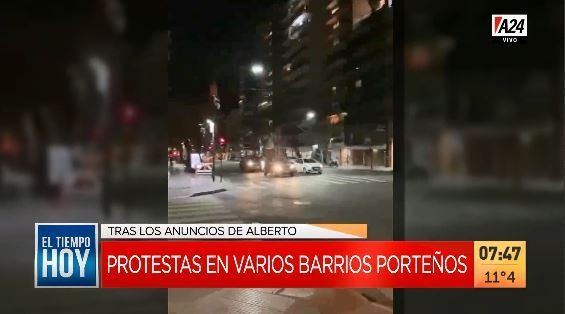 Tras los anuncios del Presidente hubo cacerolazos porteños