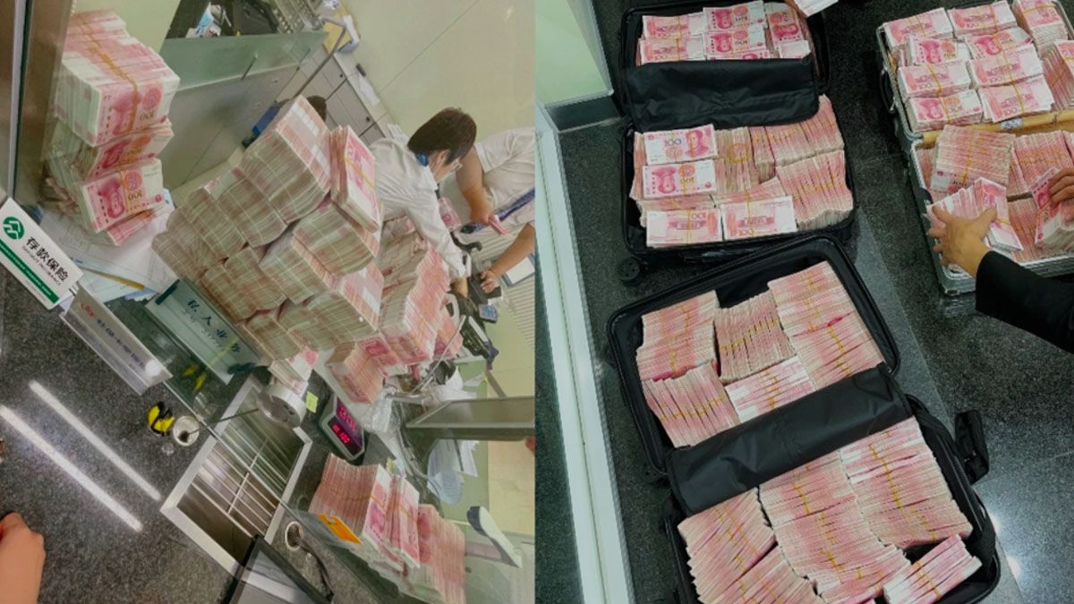 El dineral que retiró el millonario del banco.