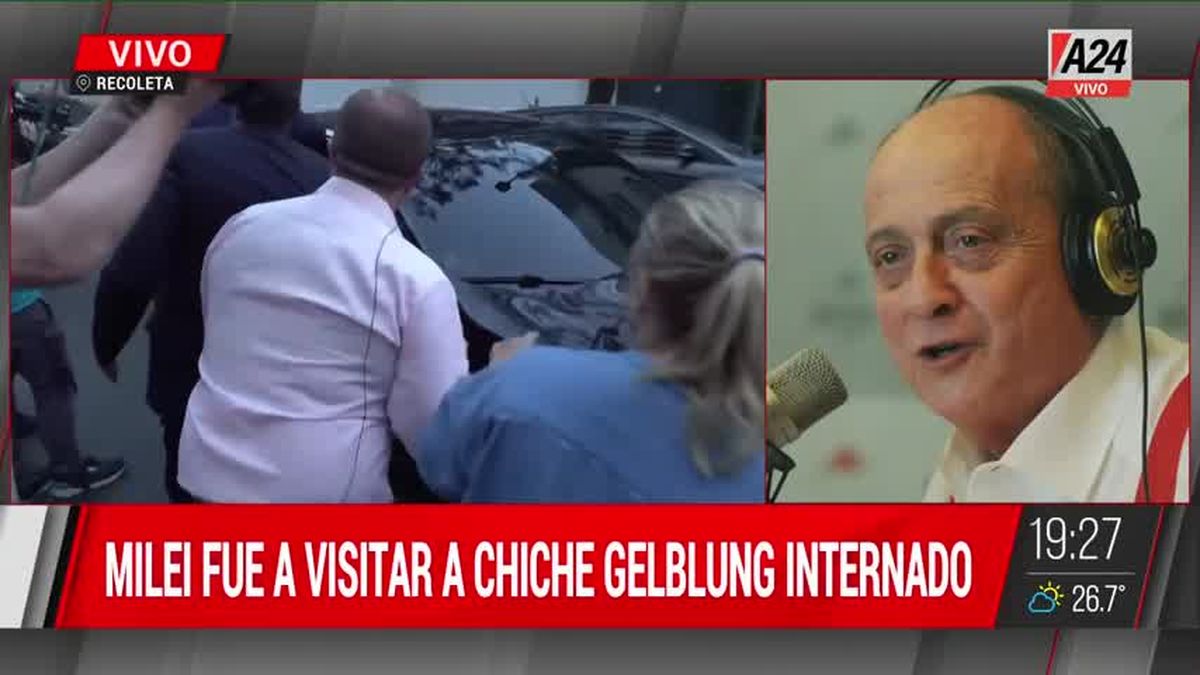 Chiche Gelblung fue internado de urgencia y recibió la visita de Javier Milei. (Captura)
