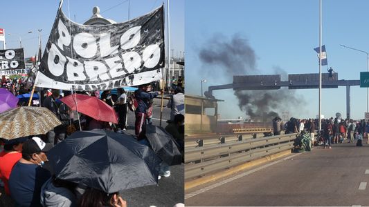 Jornada de protestas: piqueteros quemaron neumáticos en el Puente Pueyrredón, ¿qué reclaman?