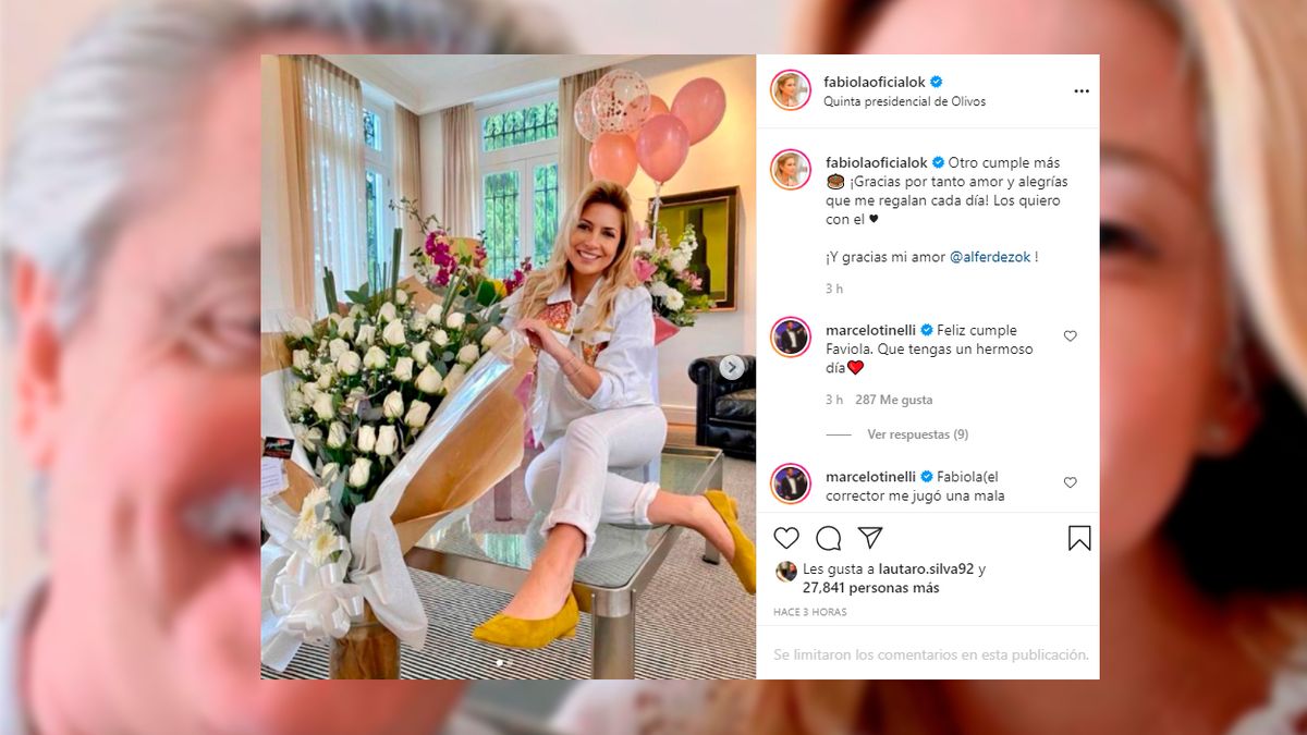 En las redes. La foto de Fabio Yáñez con el ramo de rosas que le envió el presidente.