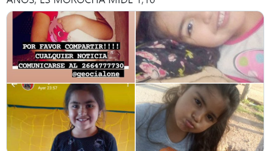 Emiten el Alerta Sofía para hallar a Guadalupe, la nena desaparecida