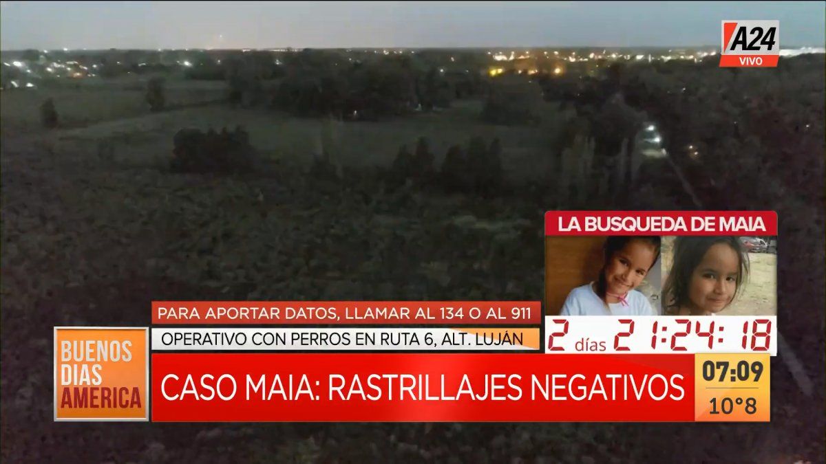 Caso Maia: así es el rastrillaje de búsqueda. (Captura de Tv)
