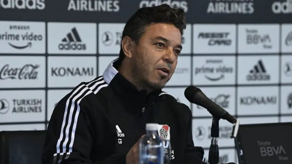 Marcelo Gallardo brindó una conferencia de prensa en la previa del Superclásico. 
