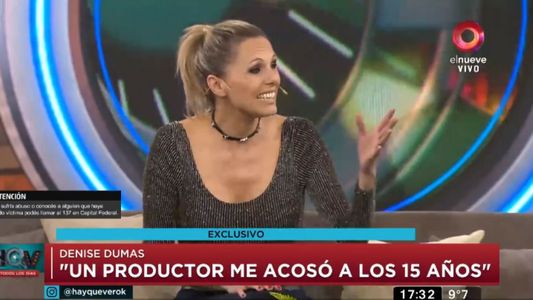Denise Dumas: Un productor me encerró en una oficina de Canal Trece y me la hizo pasar horribe