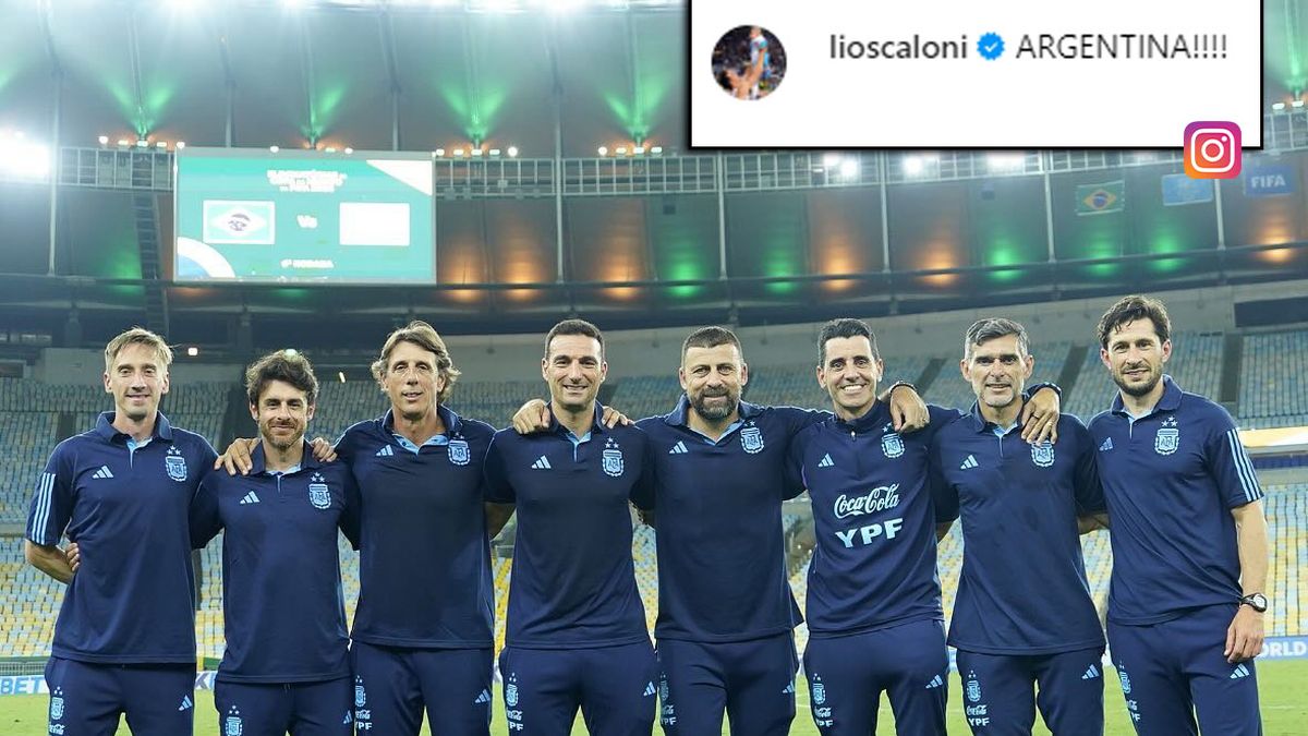 Lionel Scaloni posó junto a todo el cuerpo técnico de la Seleccion Argentina tras el triunfo ante Brasil por 1 a 0 (Foto: Instragram Lionel Scaloni). 